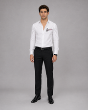 White Music Embroidery Shirt