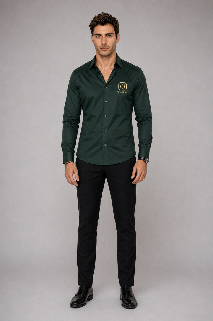 Custom Instagram Shirt – Bottle Green