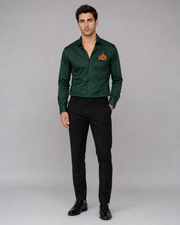 Bottle Green Hot Embroidery Shirt