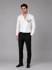 Feather Flight Embroidered White Shirt