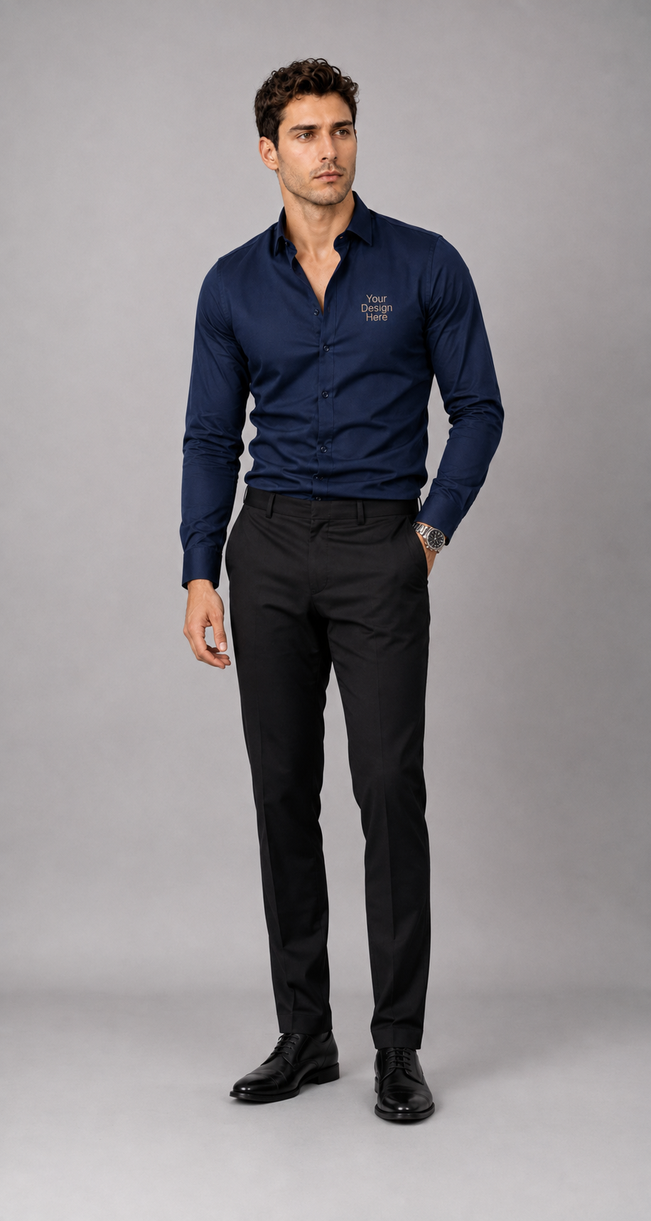 Personalised Embroidered Shirt - Navy Blue