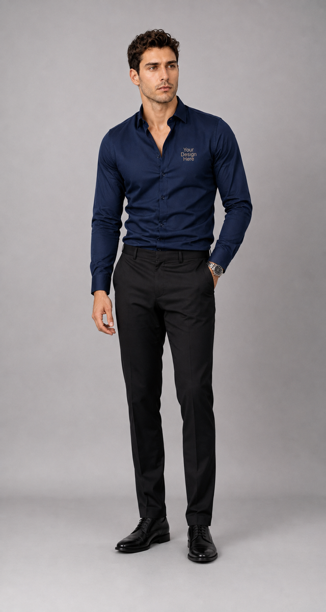 Personalised Embroidered Shirt - Navy Blue