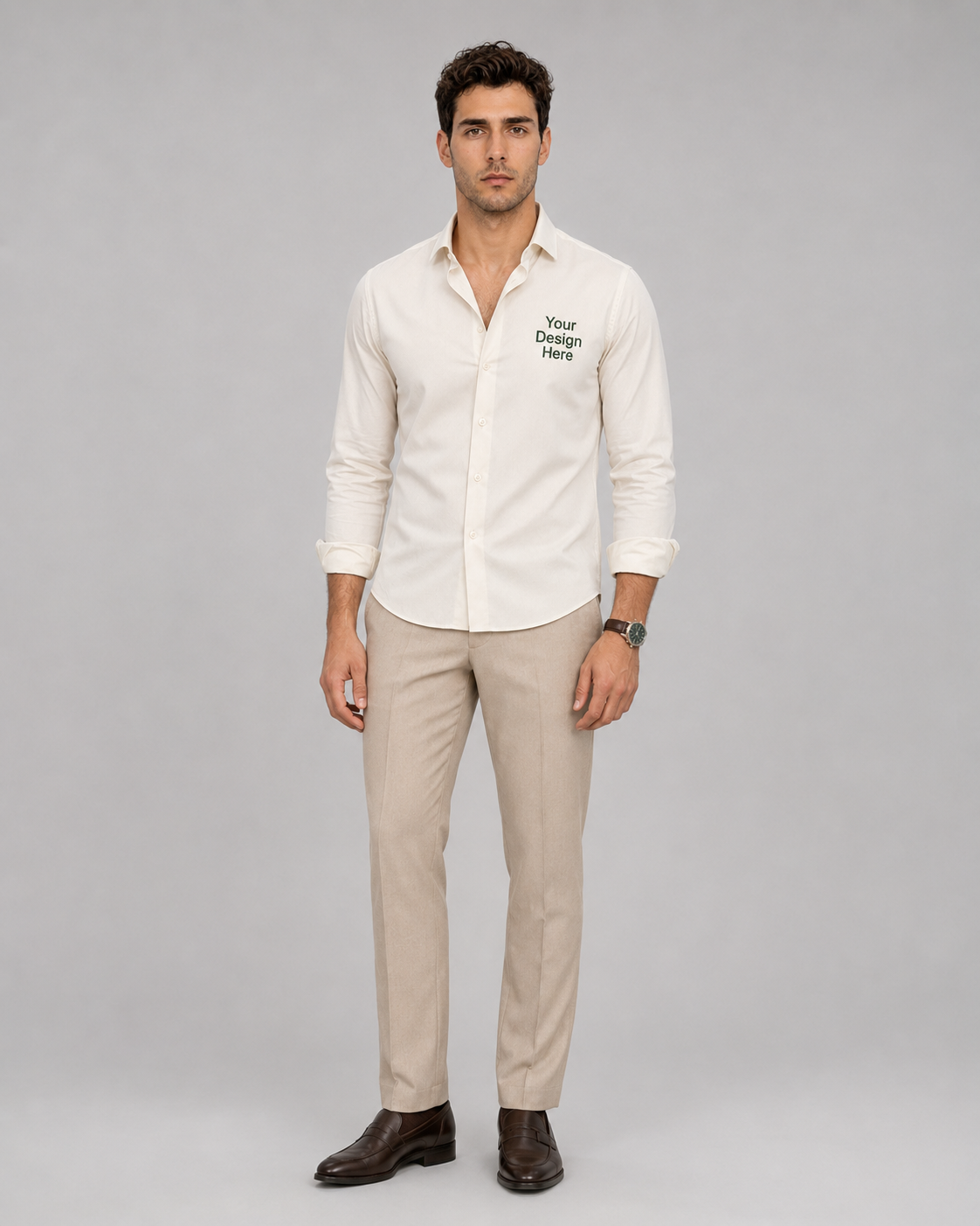 Personalised Embroidered Shirt - Cream