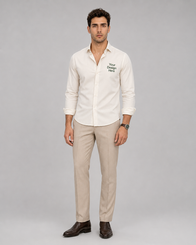 Personalised Embroidered Shirt - Cream