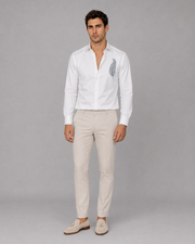 White Feather Embroidery Shirt