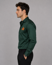 Bottle Green Hot Embroidery Shirt