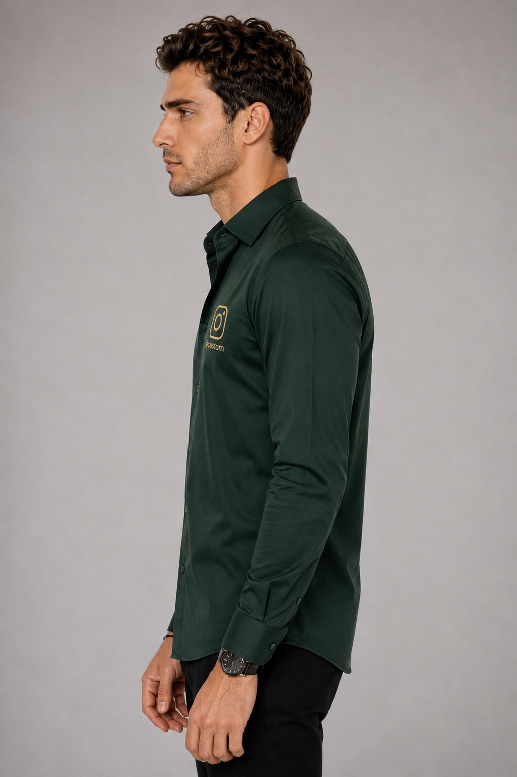 Custom Instagram Shirt – Bottle Green