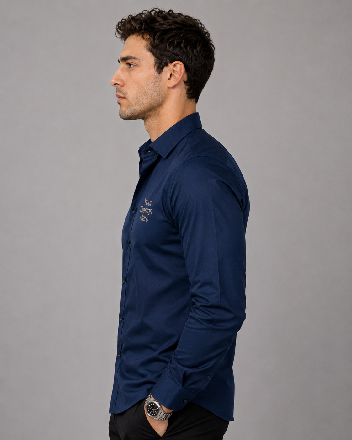 Personalised Embroidered Shirt - Navy Blue