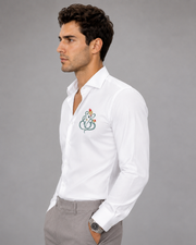 Ganesh Embroidered White Shirt