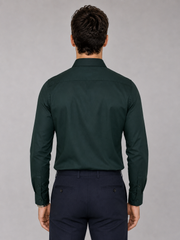 Bottle Green Geometric Heart Embroidered Shirt