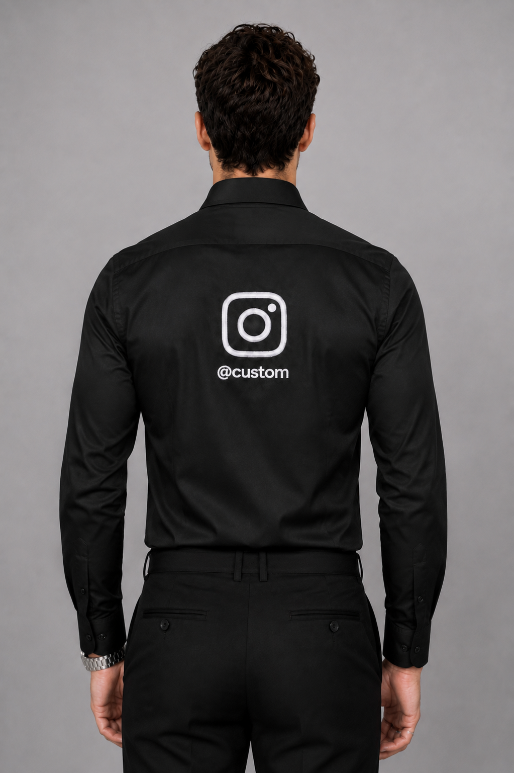 Custom Instagram Username Shirt – Black
