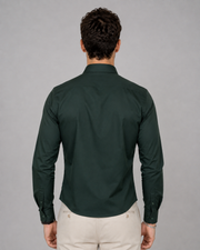Bottle Green Ganesh Embroidery Shirt