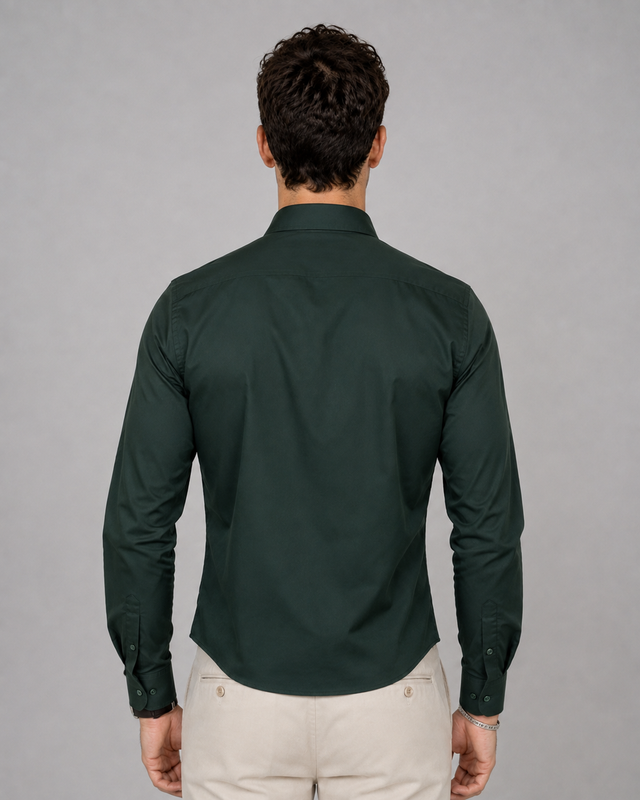 Bottle Green Ganesh Embroidery Shirt