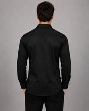 Black Monstera Embroidery Shirt