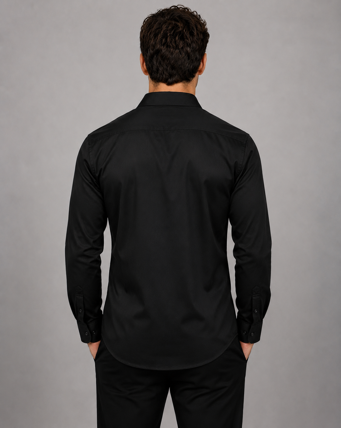 Black Monstera Embroidery Shirt
