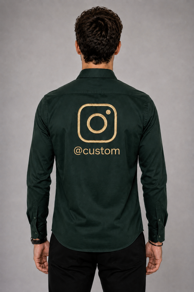 Custom Instagram Shirt – Bottle Green