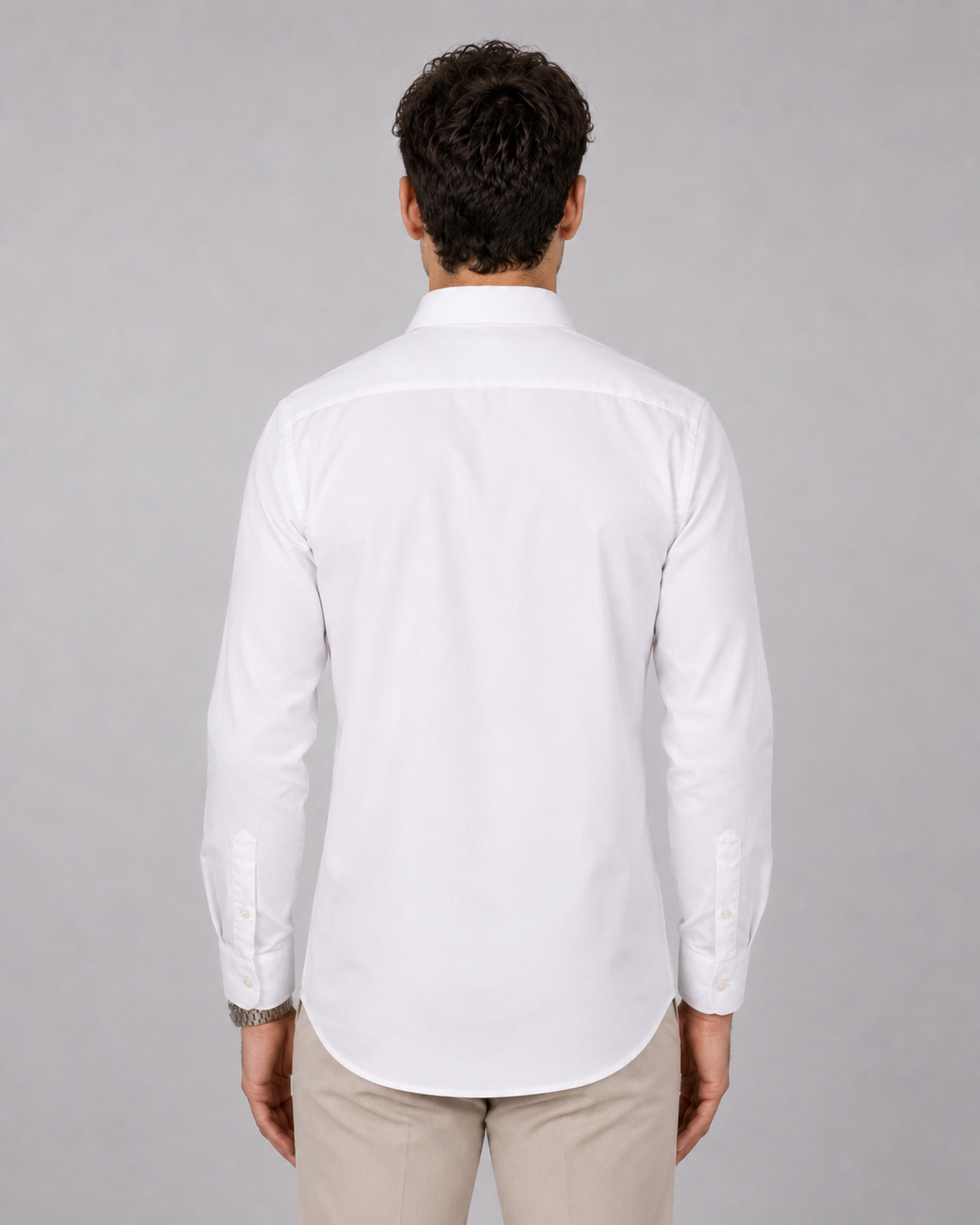 White Palm Embroidered Cotton Satin Shirt