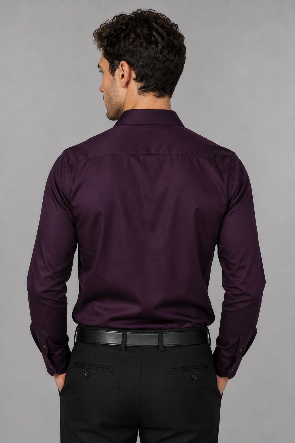 Royal Plum Eagle Embroidered Shirt