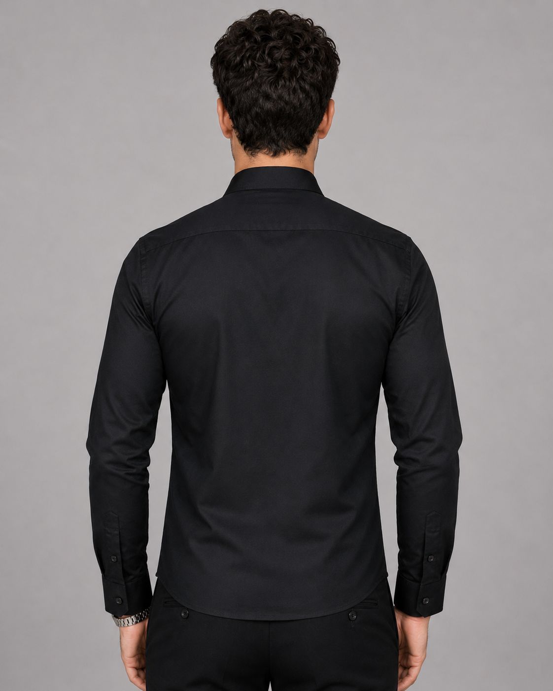 Black Eagle Embroidered Cotton Satin Shirt