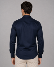 Navy Blue Ganesh Embroidered Shirt