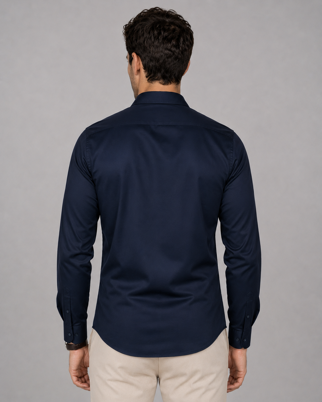 Navy Blue Ganesh Embroidered Shirt