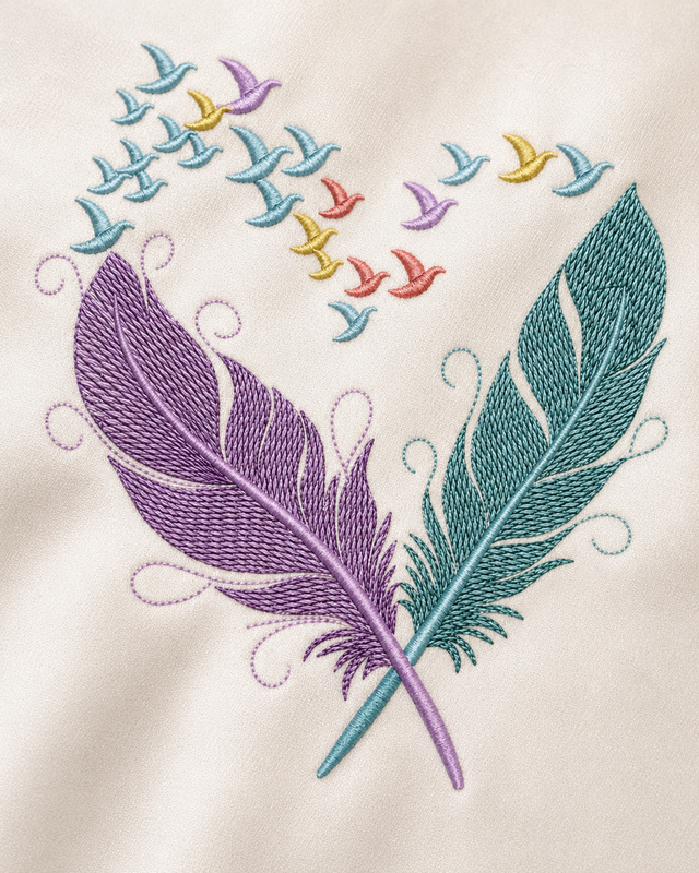 Feather Flight Embroidered Ivory Shirt