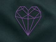 Bottle Green Geometric Heart Embroidered Shirt
