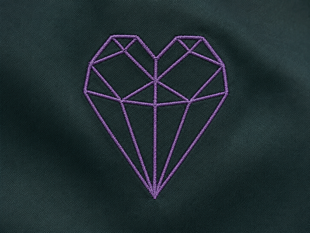 Bottle Green Geometric Heart Embroidered Shirt