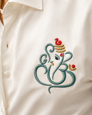 Ivory Ganesh Embroidered Shirt