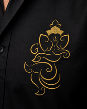 Ganesh Embroidered Black Shirt