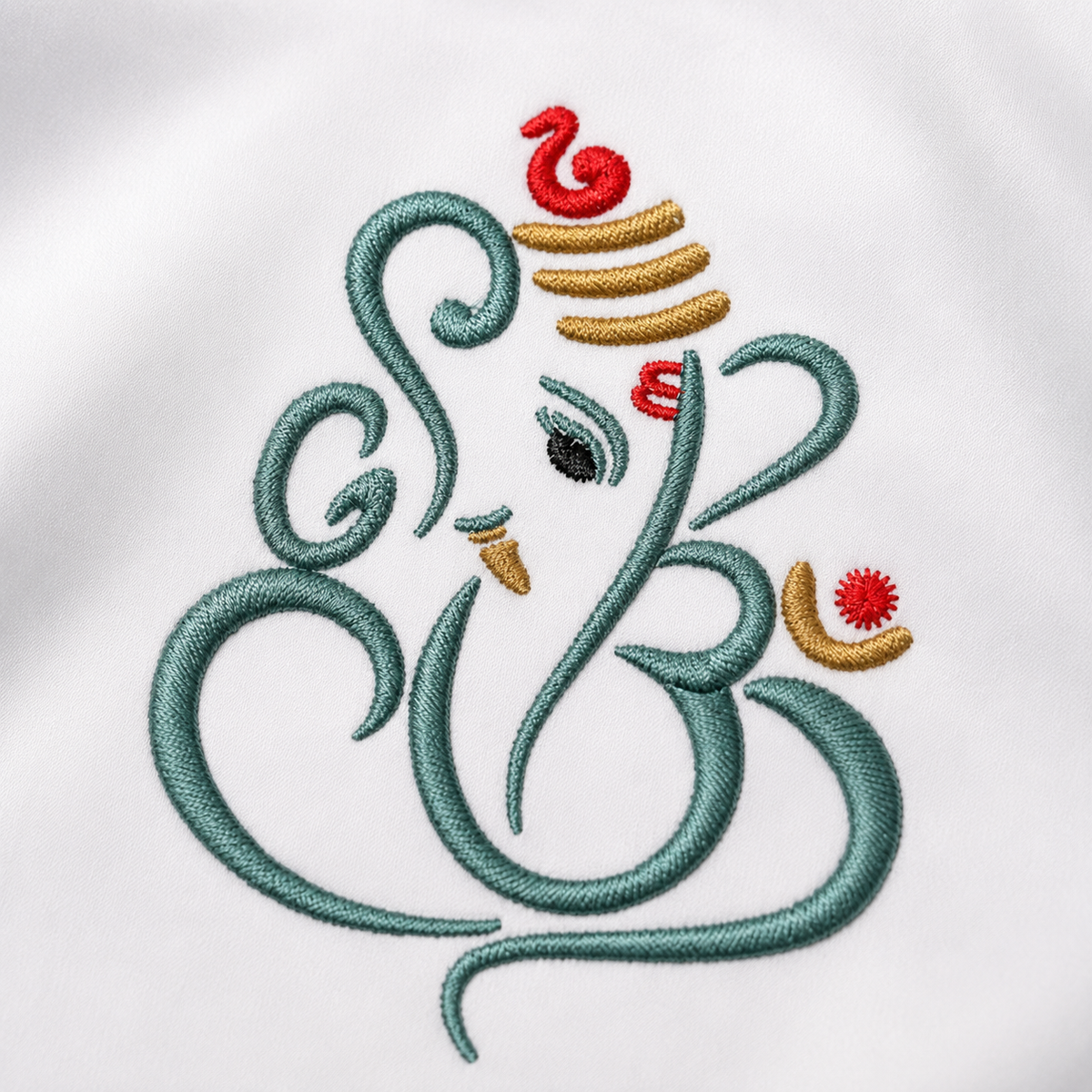 Ganesh Embroidered White Shirt