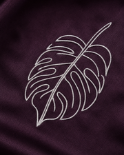 Dark Wine Monstera Embroidered Shirt