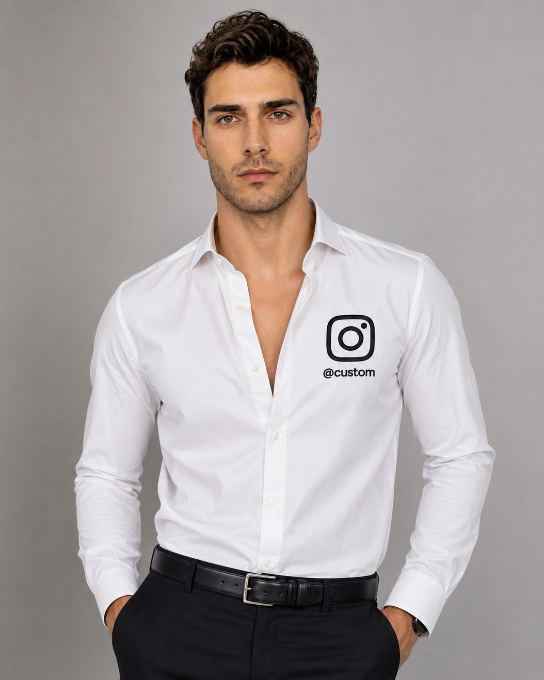 Custom Instagram Username Shirt – White