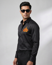 Black HOT Embroidered Shirt
