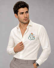 Ivory Ganesh embroidered men's shirt
