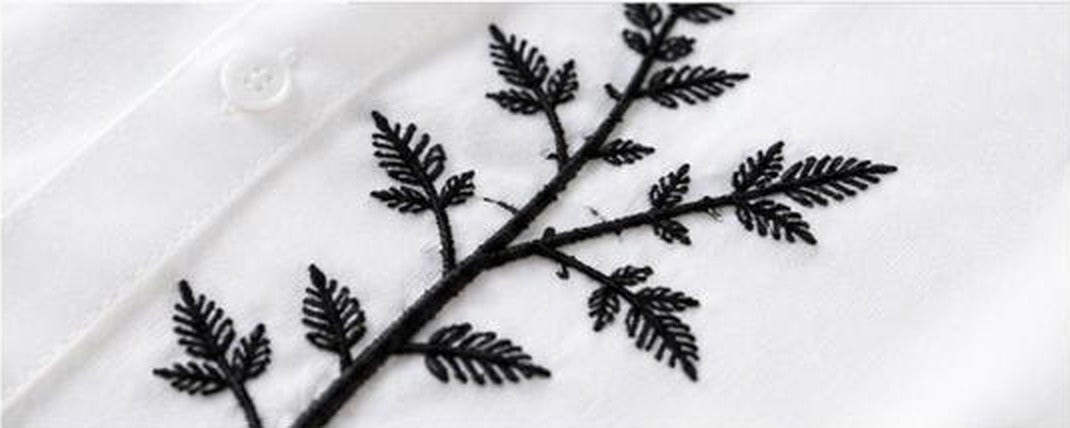 Close-up of shirt embroidery